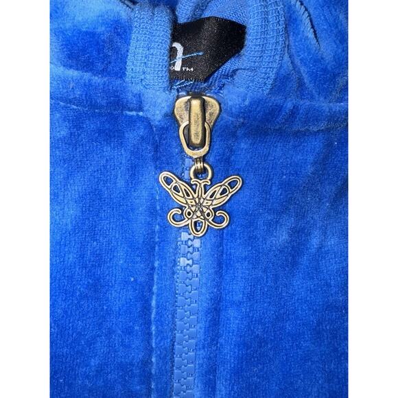 TOUCH ALYSSA MILANO MLB CHICAGO CUBS VELOUR JACKET BLUE Large - Picture 8 of 15